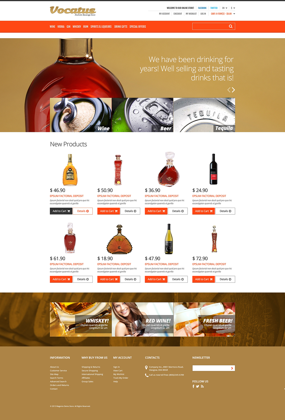 Alcohol for Your Party Magento Theme (website template for ecommerce) Item Picture