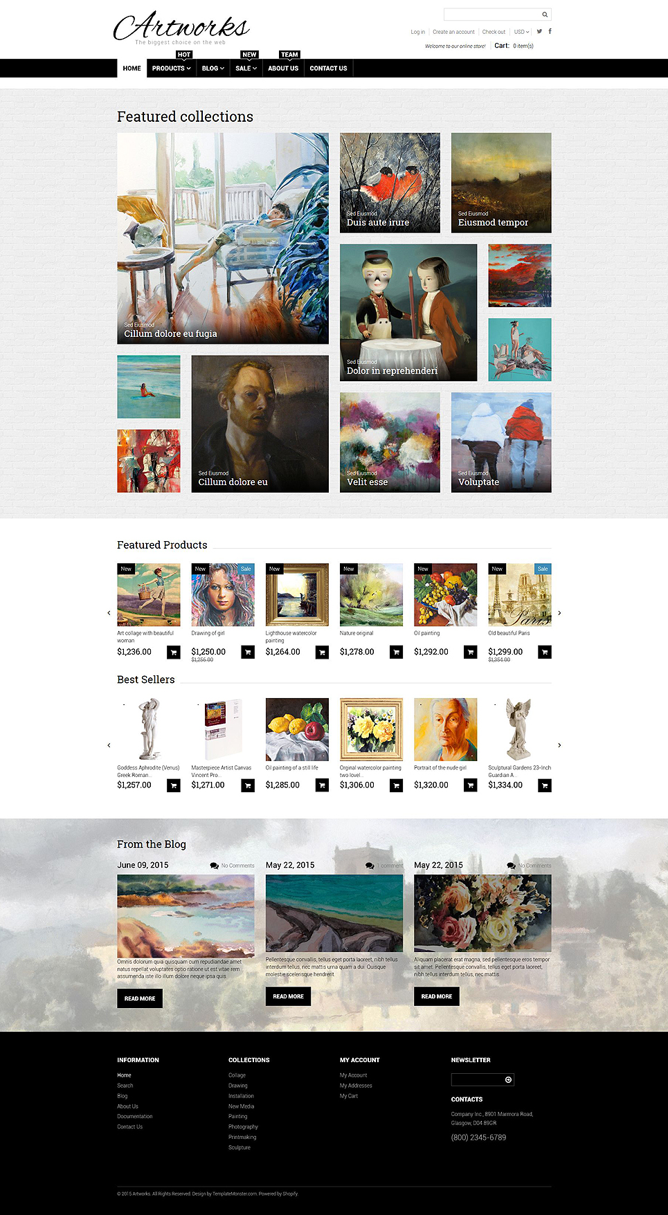 Art Web Responsive Shopify Theme (ecommerce theme) Item Picture