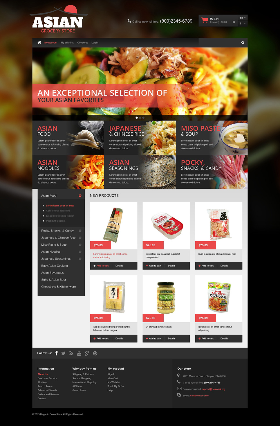 Asian Grocery Magento Theme (website template for ecommerce) Item Picture