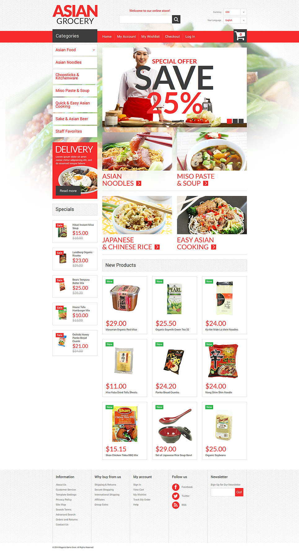 Asian Specialties Magento Theme (website template for ecommerce) Item Picture