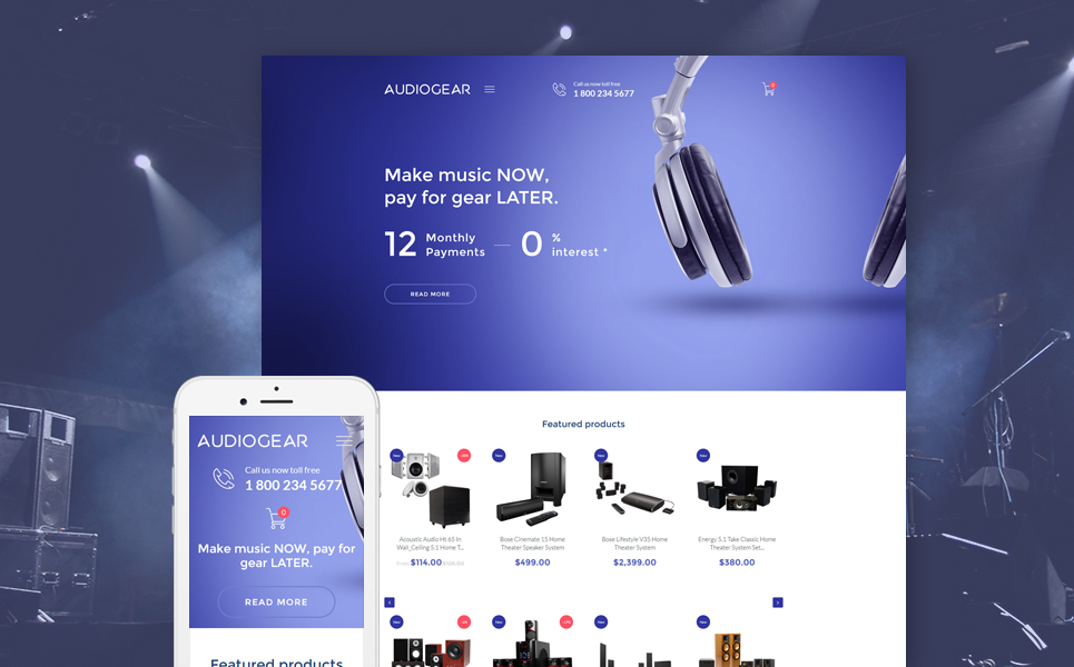 Audio Gear (website template for ecommerce) Item Picture