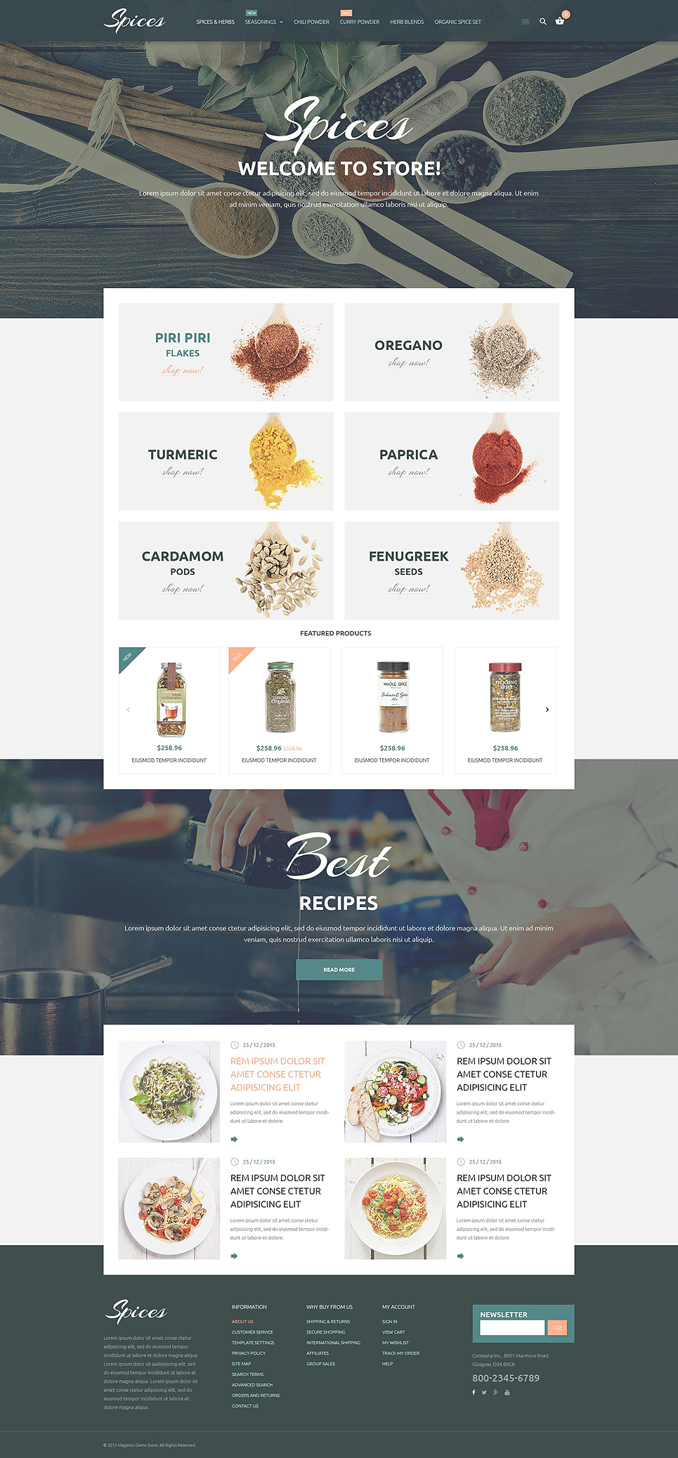 Culinary Spices Magento Theme (website template for ecommerce) Item Picture