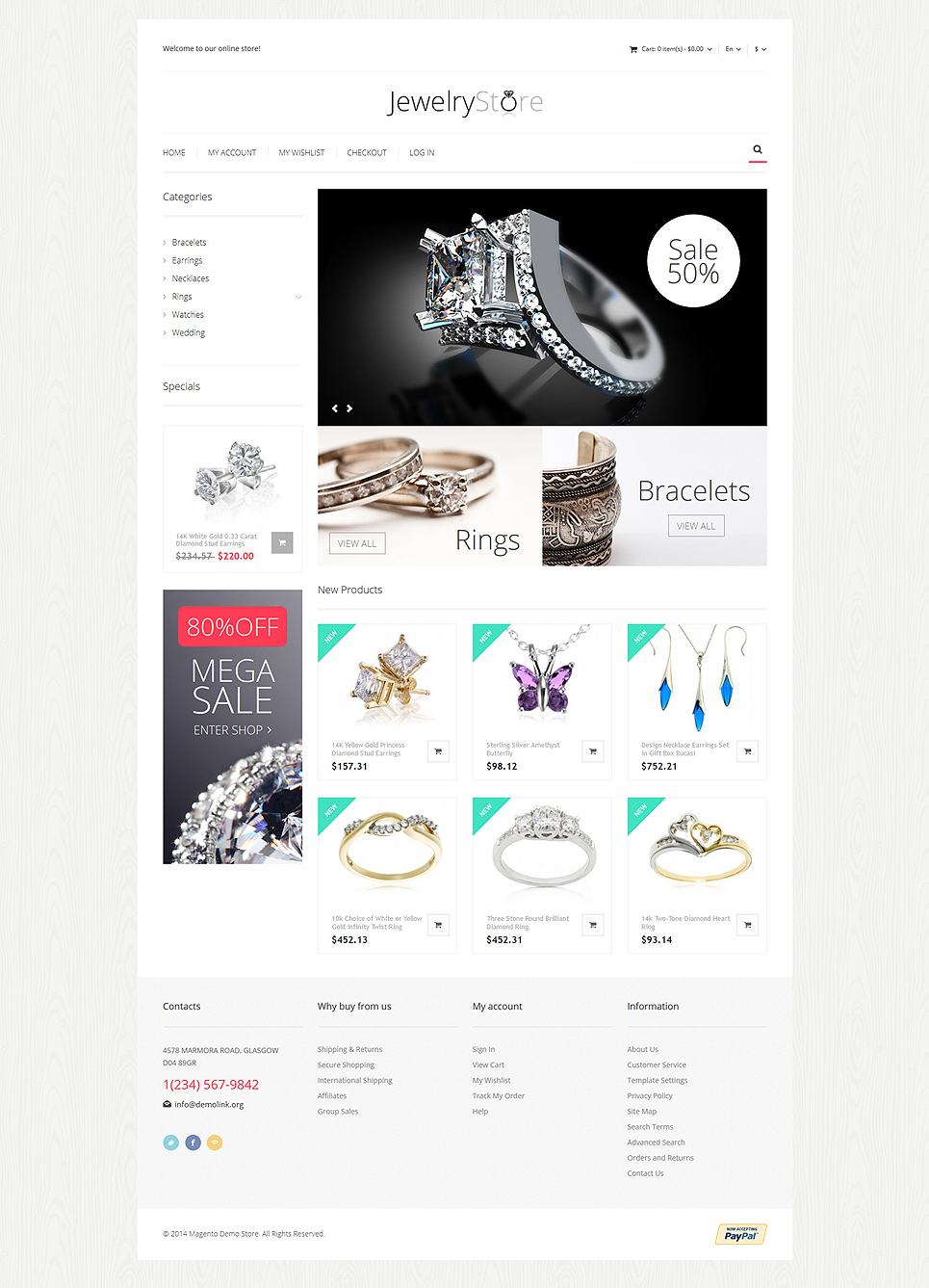 Fine Jewelry Magento Theme (wedding industry website theme) Item Picture