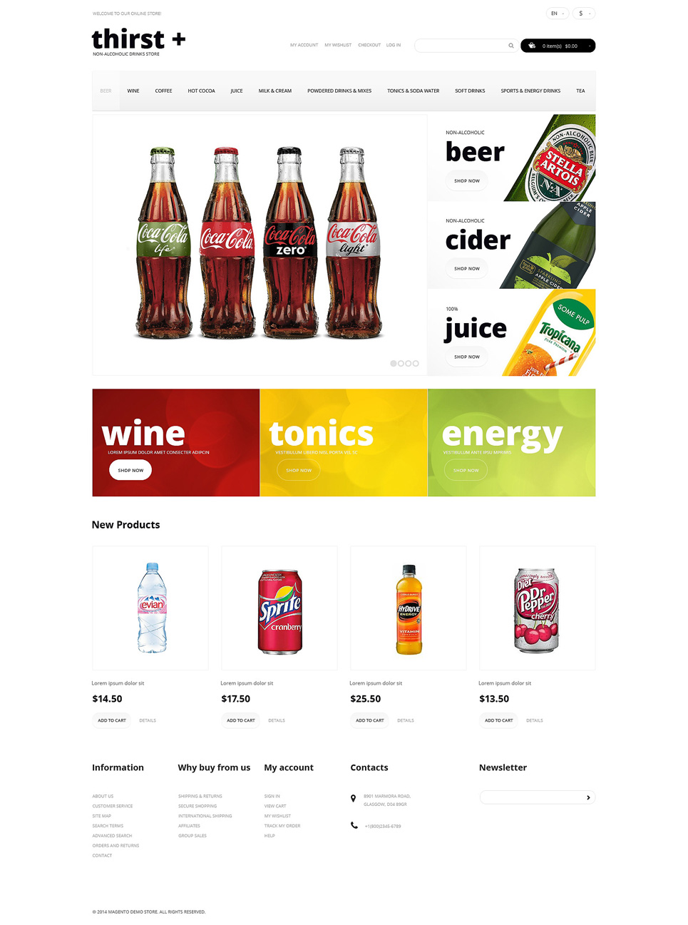 Food & Drink Responsive Magento Theme (website template for ecommerce) Item Picture
