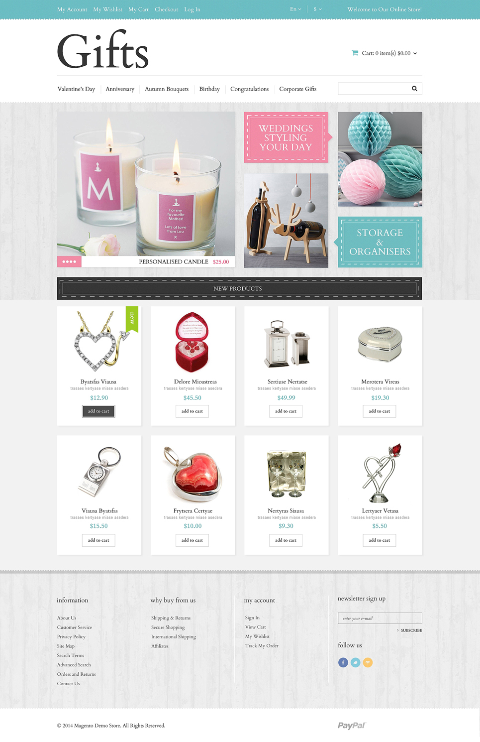 Gifts Store Responsive Magento Theme (wedding industry website theme) Item Picture
