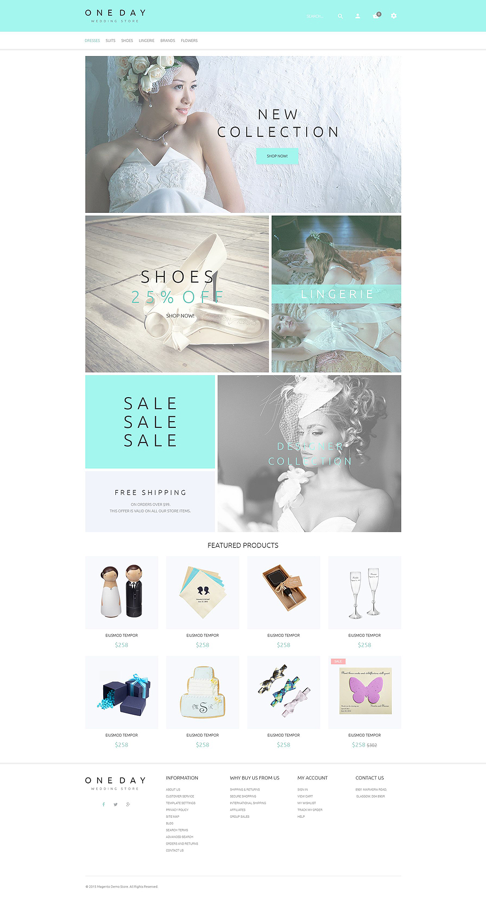 One Day Magento Theme (wedding industry website theme) Item Picture