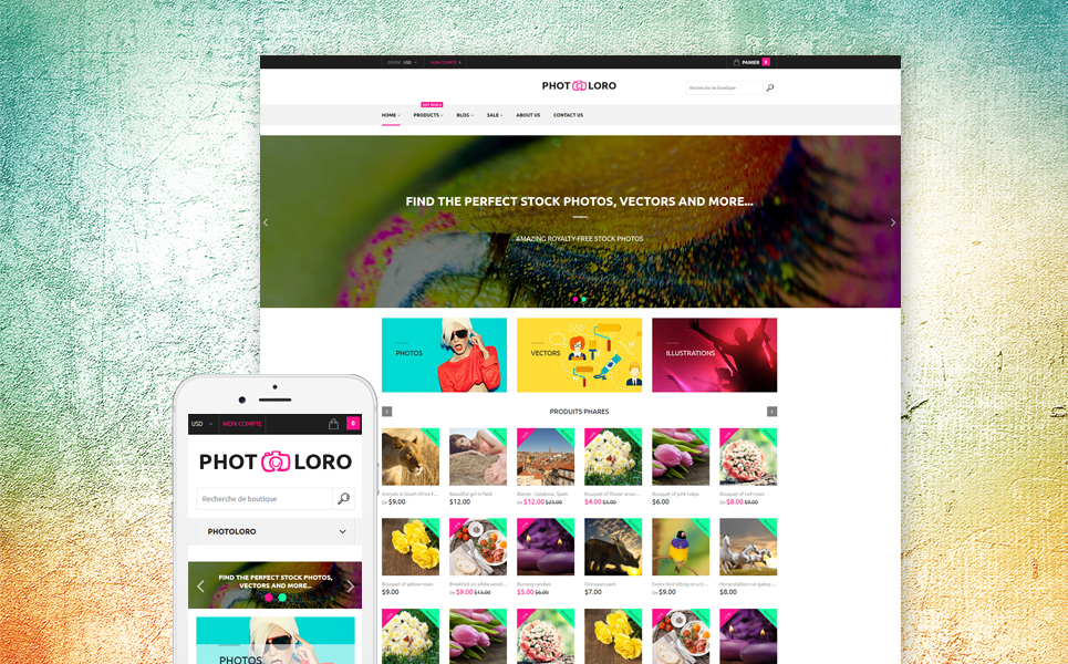 PhotoLoro (website template for ecommerce) Item Picture
