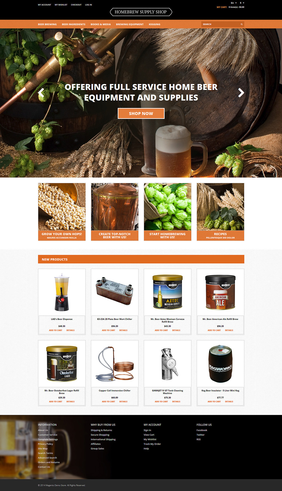 Pro Beer Brewing Magento Theme (website template for ecommerce) Item Picture