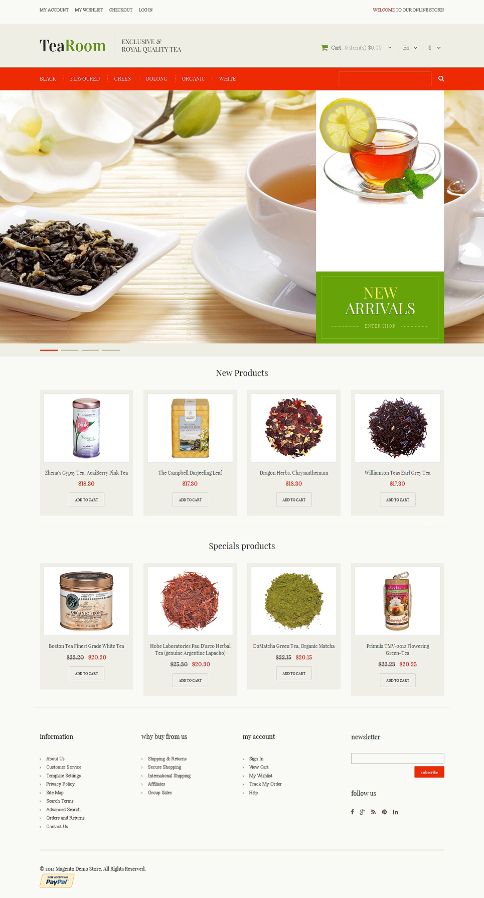 Quality Tea Magento Theme (website template for ecommerce) Item Picture