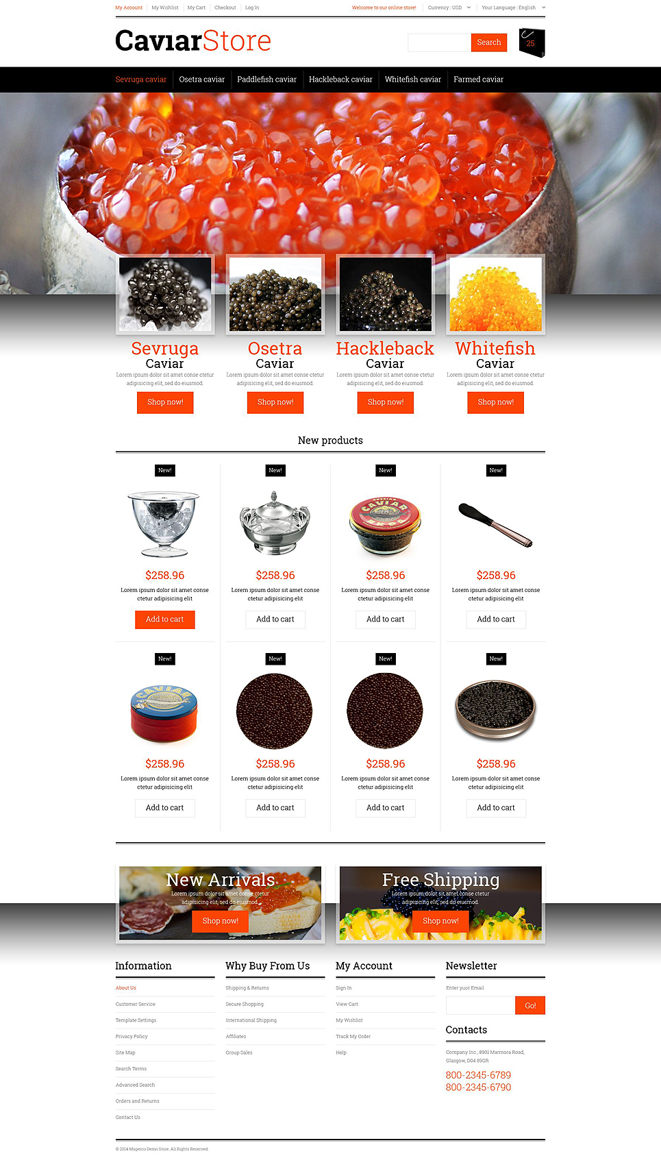 Sell Buy Caviar Magento Theme (website template for ecommerce) Item Picture