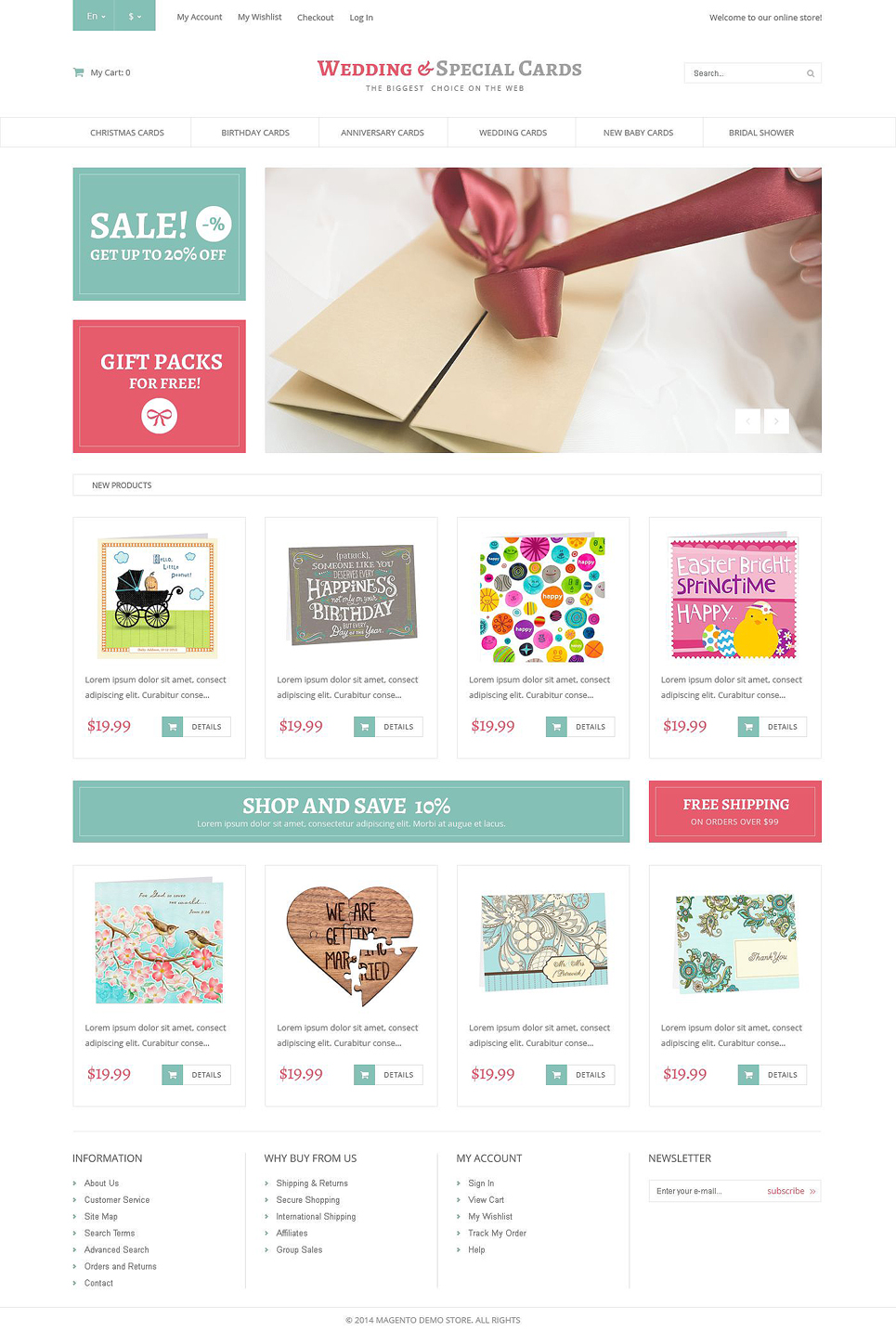 Special Day Cards Magento Theme (wedding industry website theme) Item Picture