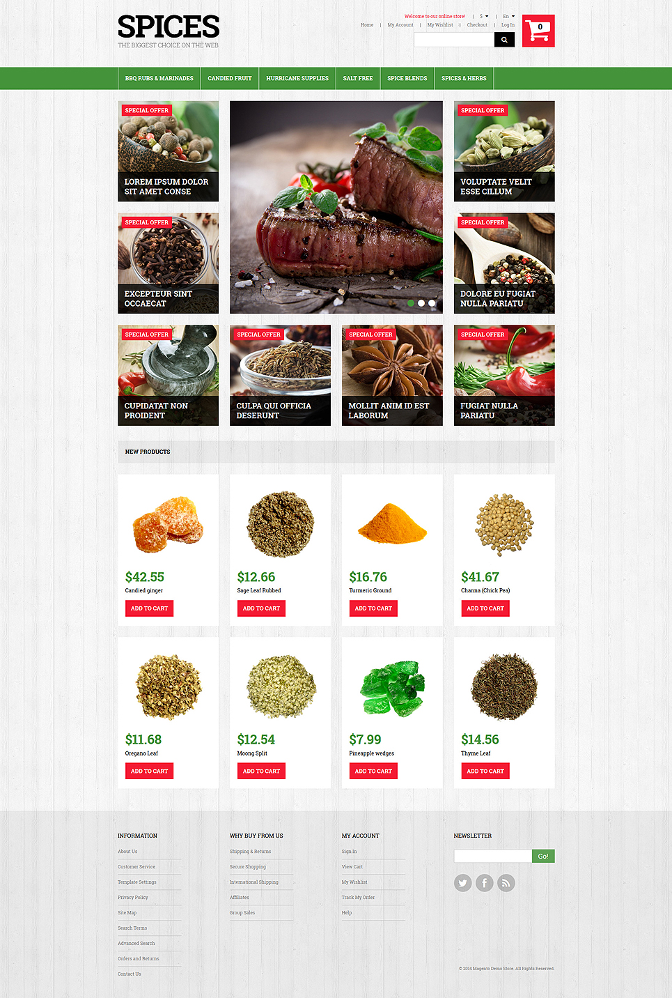 Spiced Dishes for Health Magento Theme (website template for ecommerce) Item Picture