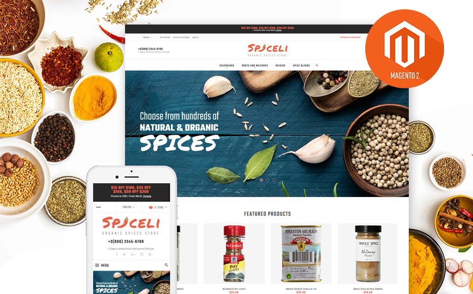 Spiceli Magento Theme (website template for ecommerce) Item Picture