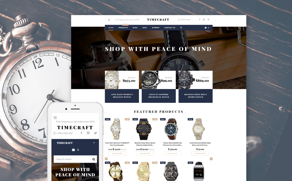 Time Craft (website template for ecommerce) Item Picture