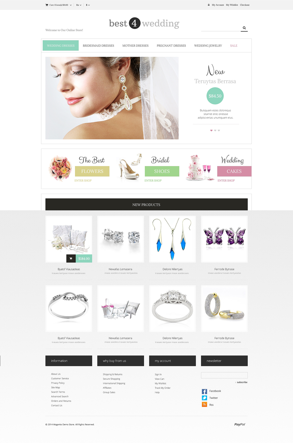 Wedding Shop Responsive Magento Theme (wedding industry website theme) Item Picture