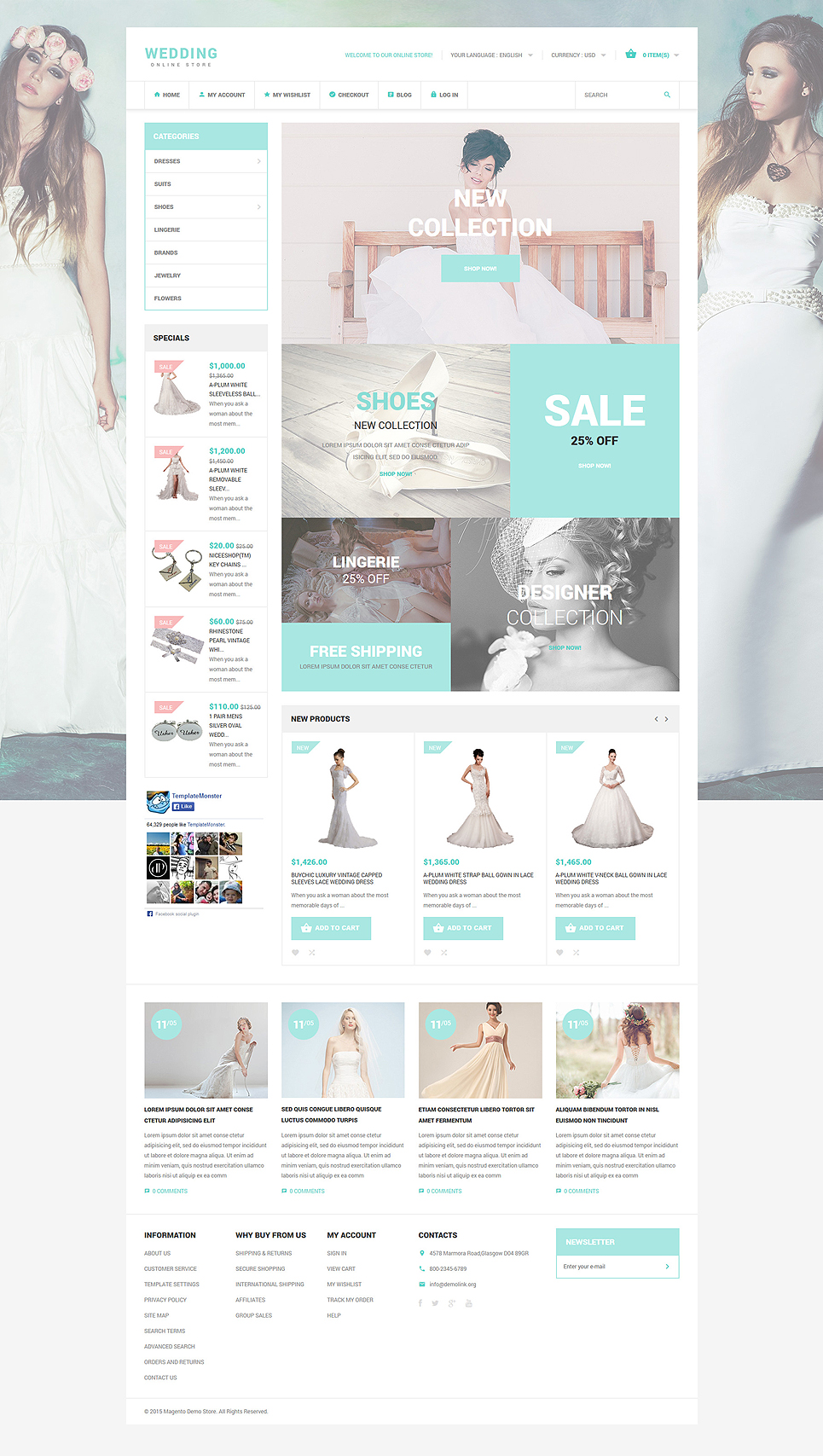 Wedding Style Magento Theme (wedding industry website theme) Item Picture