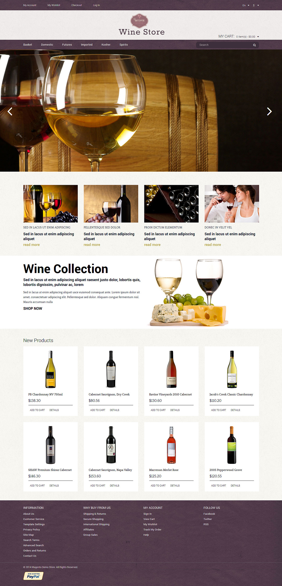 Wine Store Magento Theme (website template for ecommerce) Item Picture
