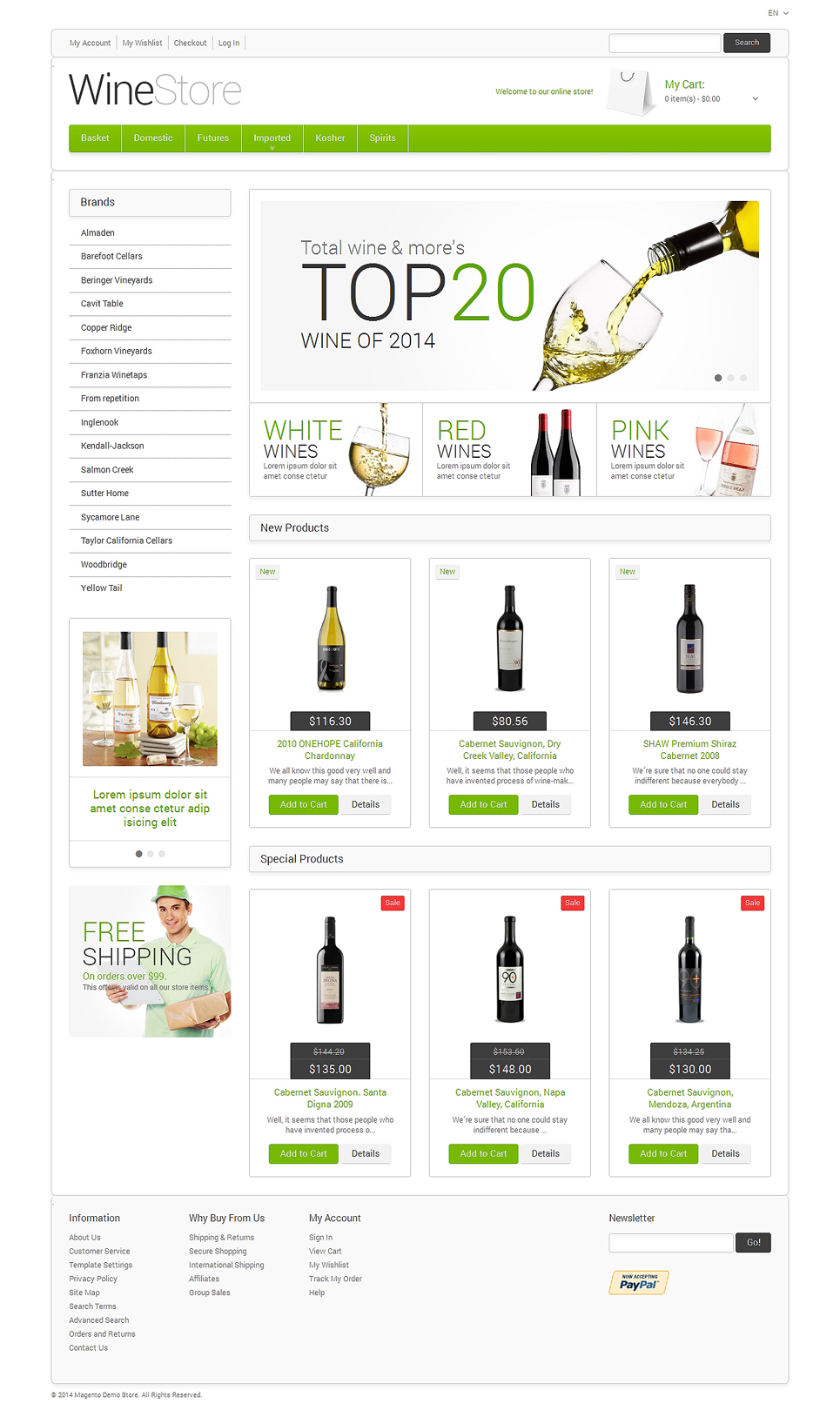 Wine for Your Delight Magento Theme (website template for ecommerce) Item Picture