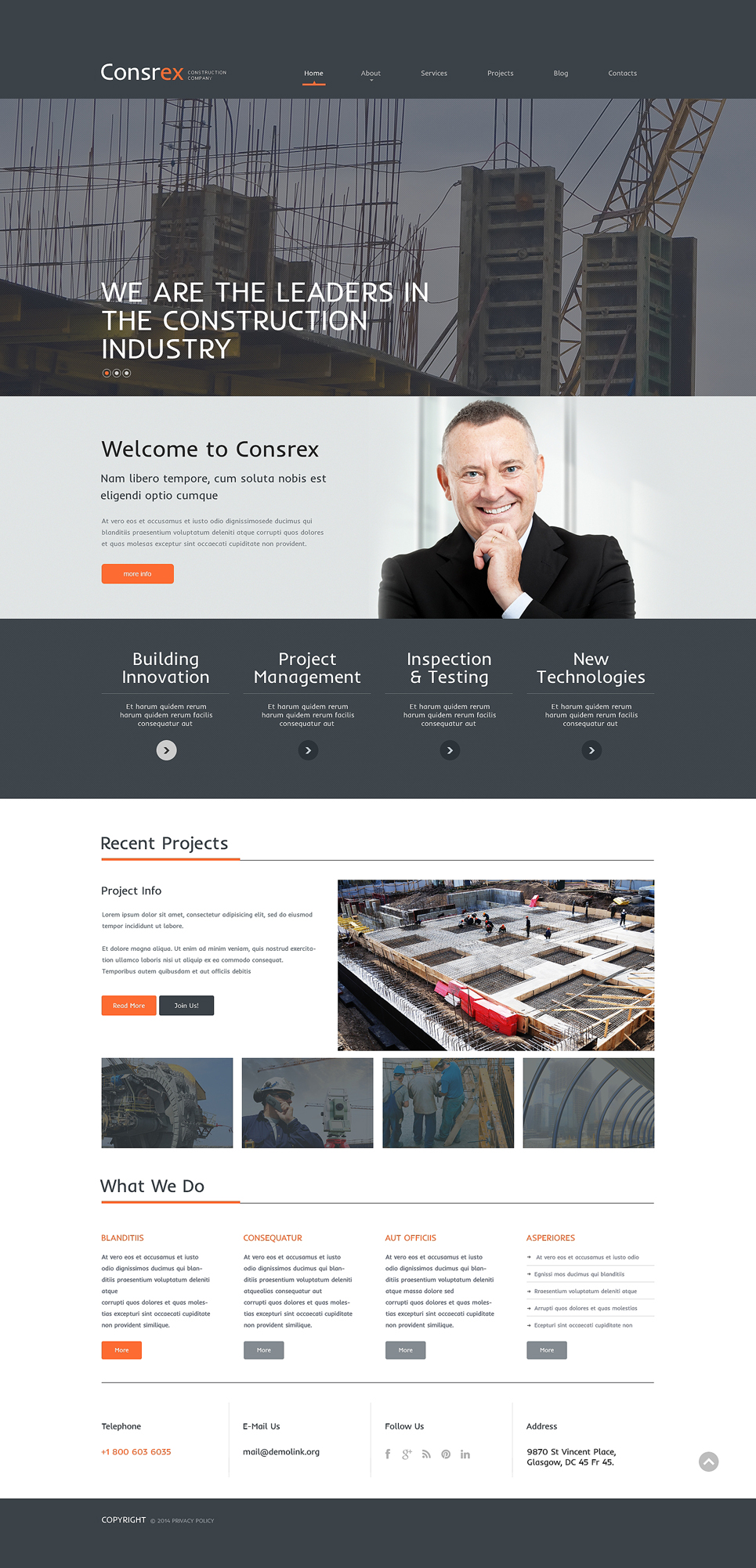 Construction Company Responsive WordPress Theme