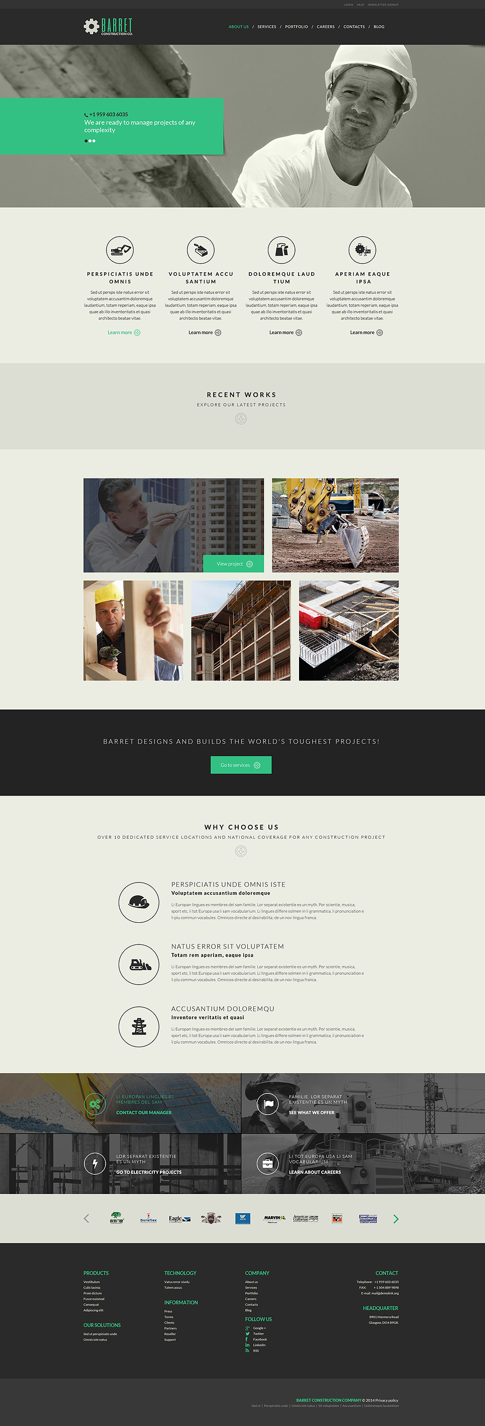 Construction Company WordPress Theme
