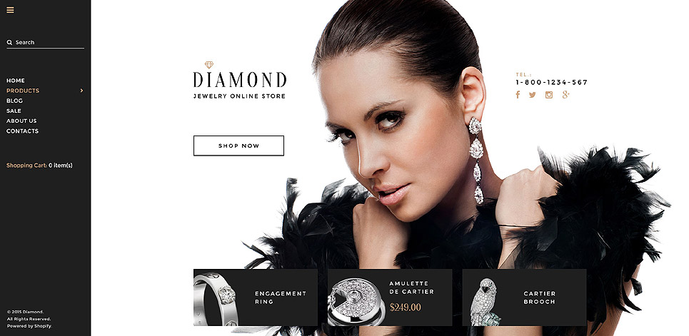 Diamond Shopify Theme (jewelry and accessories Shopify theme) Item Picture