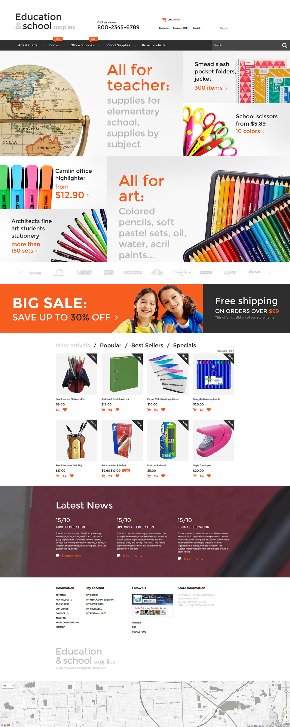 Education School Supplies PrestaShop Theme