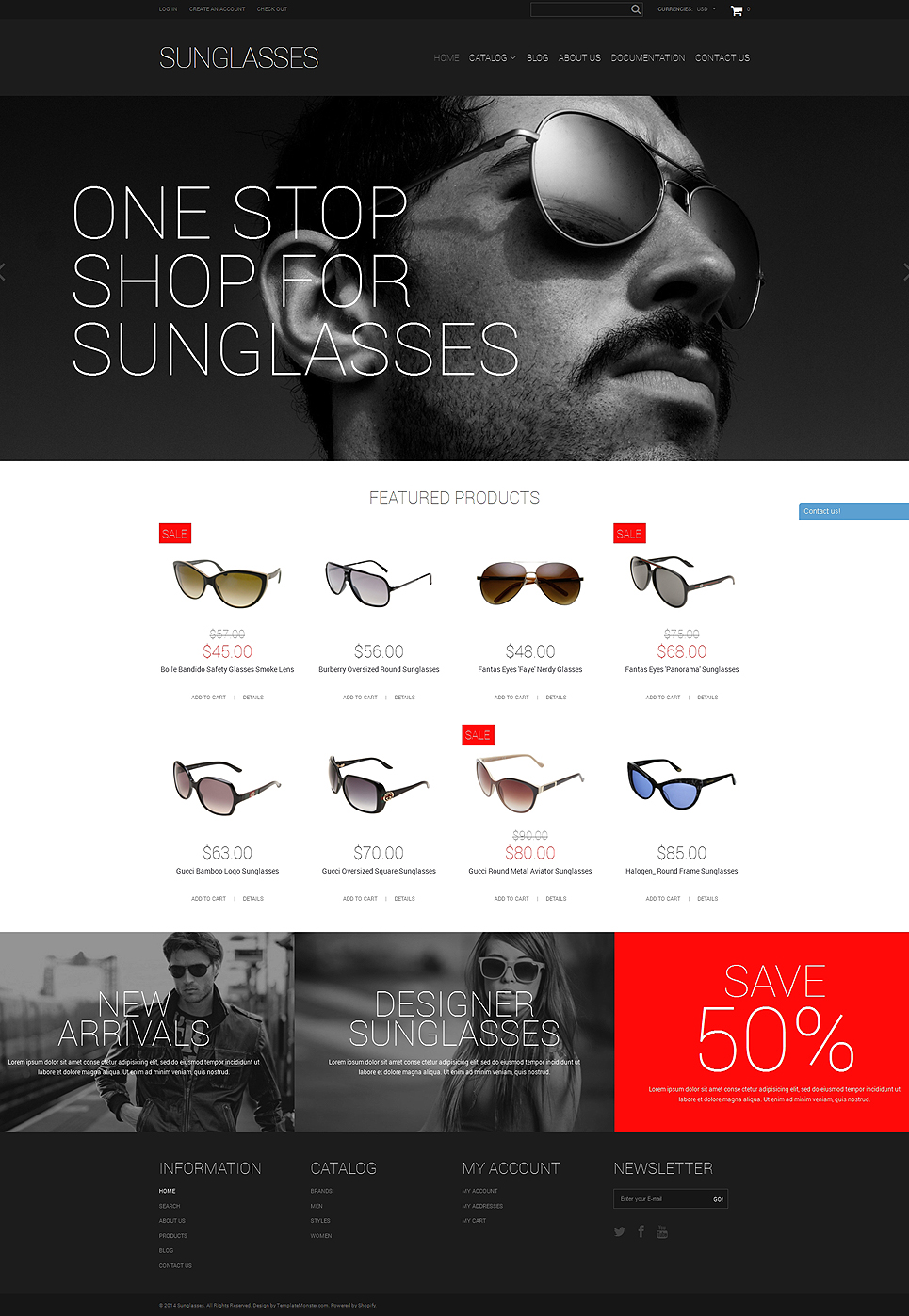 Elegant Sunglasses Shopify Theme (jewelry and accessories Shopify theme) Item Picture
