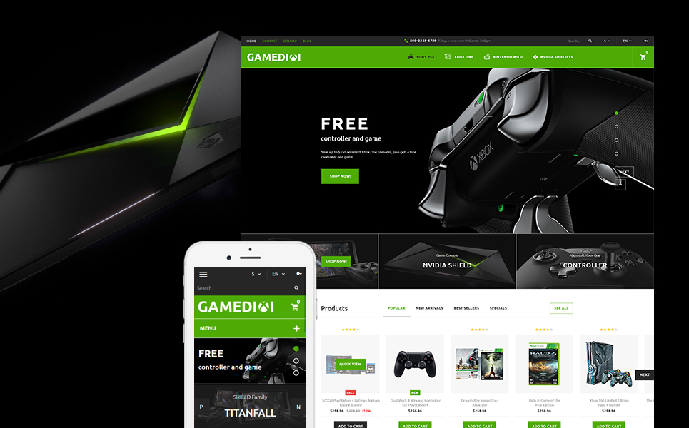 Ecommerce Video Games Responsive Website Template