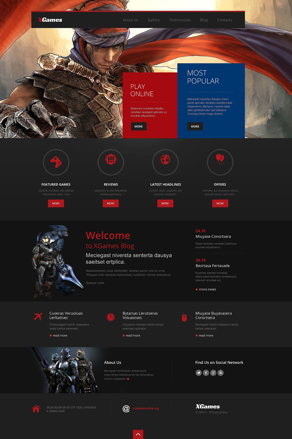 Responsive Games Website Templates