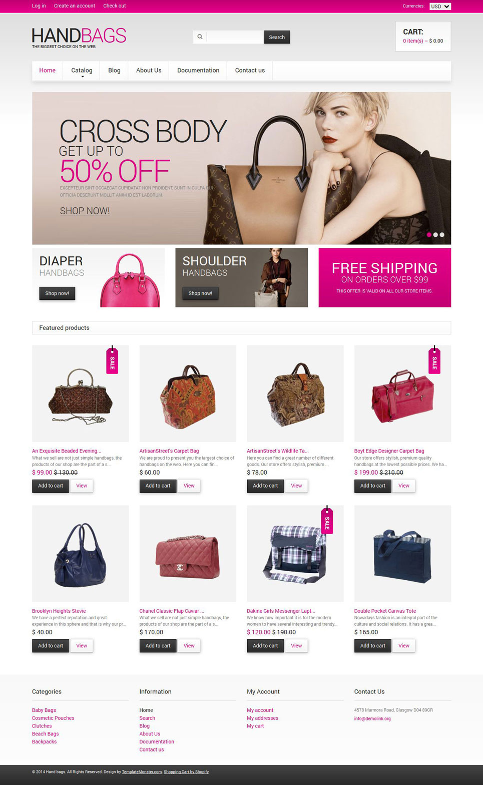 Handbag Responsive Shopify Theme (jewelry and accessories Shopify theme) Item Picture