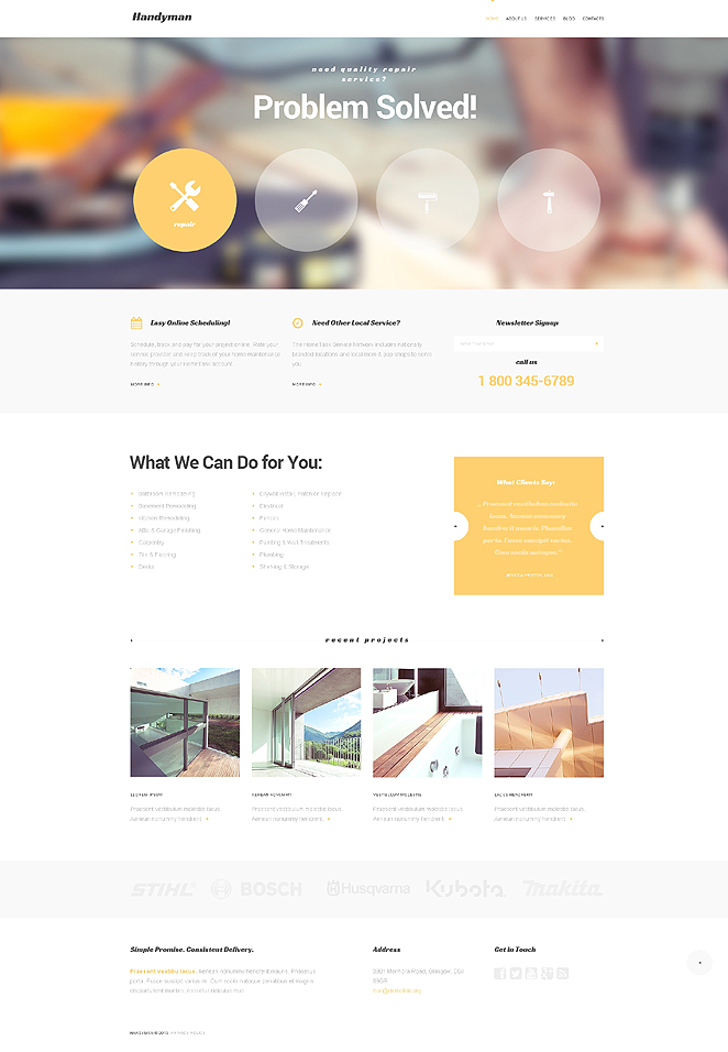 Handymans Promotion WordPress Theme