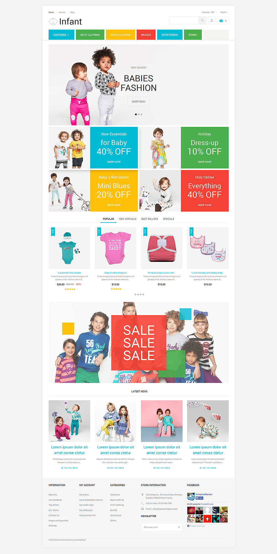 15+ Baby & Children's Clothes Ecommerce Website Templates (Baby ...