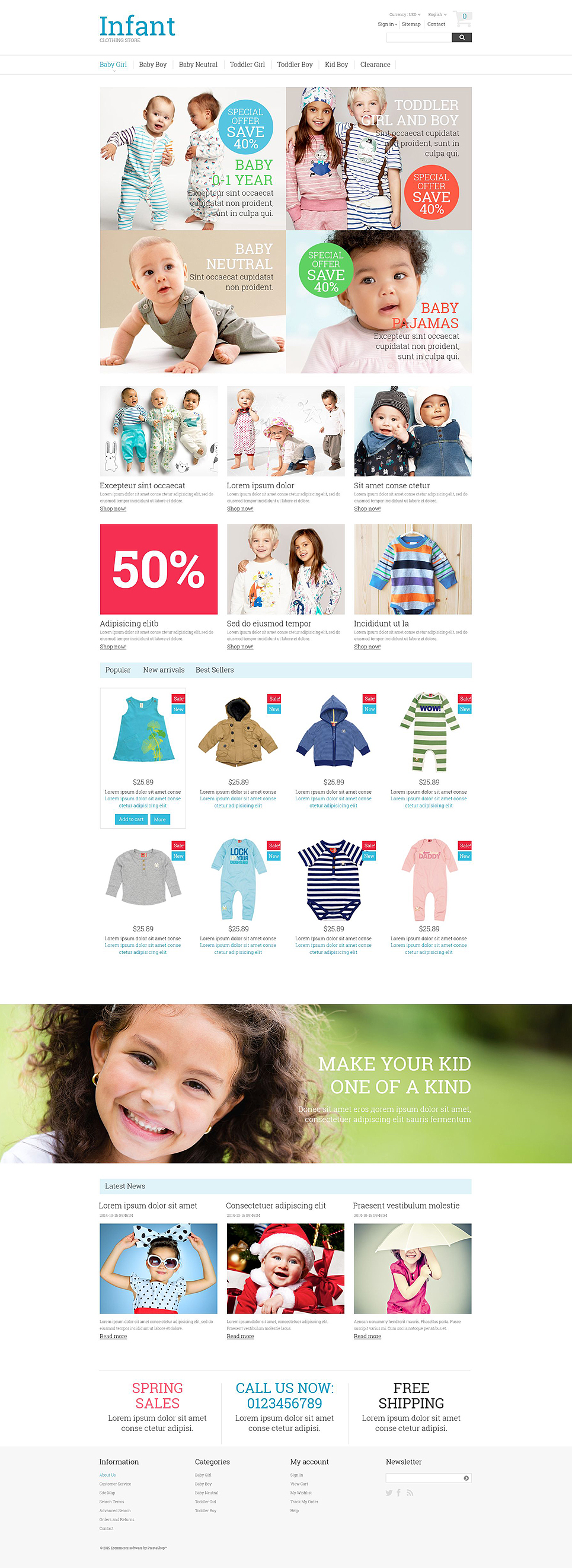 15+ Baby & Children's Clothes Ecommerce Website Templates (Baby ...