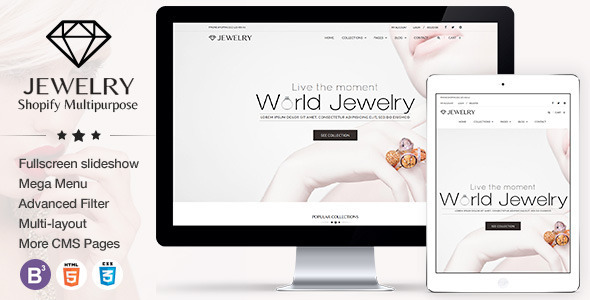 Jewelry Responsive Shopify Theme (jewelry and accessories Shopify theme) Item Picture