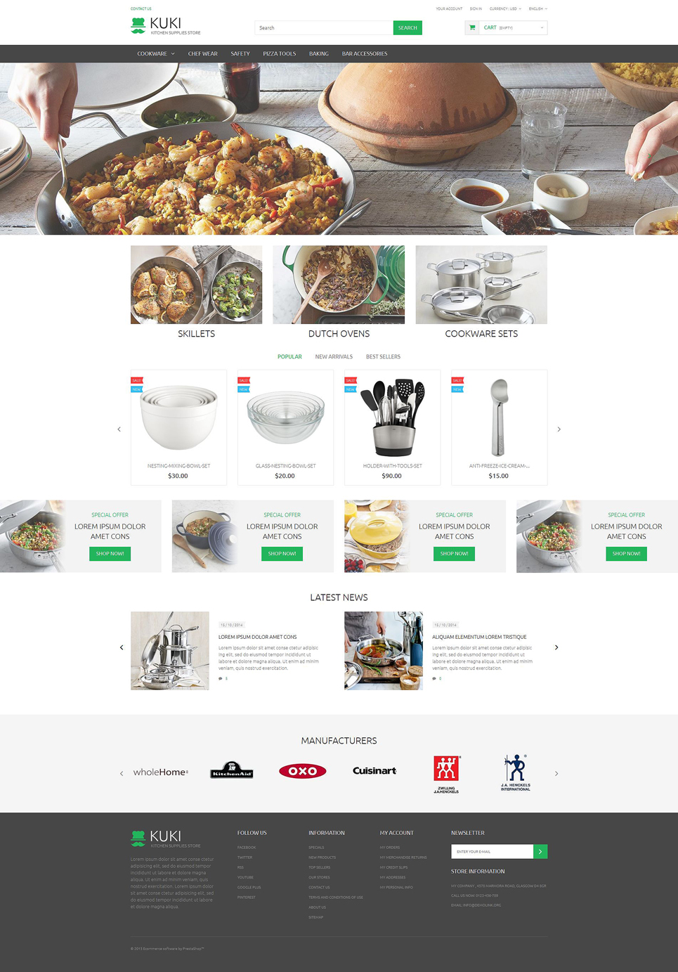 20+ Kitchenware, Cookware and Knife Store Website Themes
