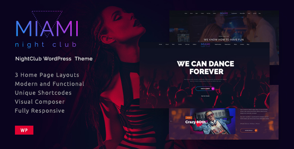 Miami- Night Club Responsive WordPress Theme