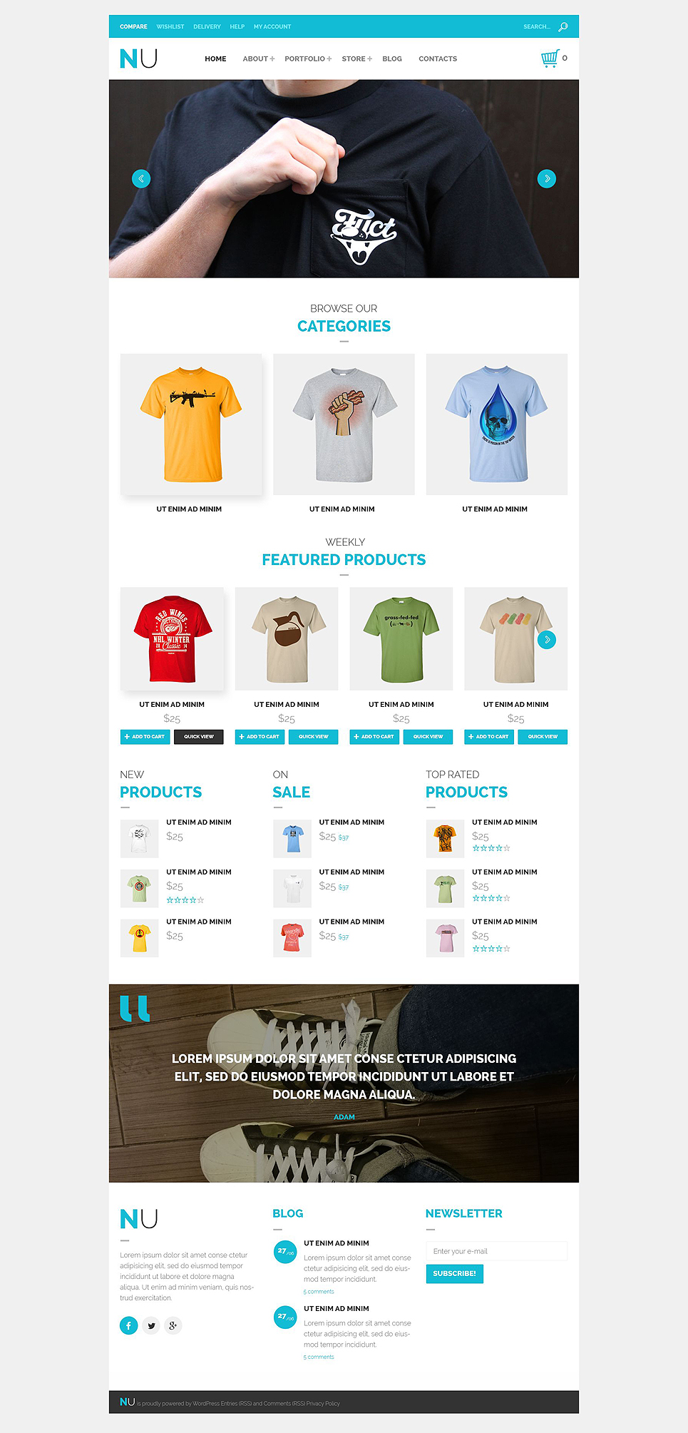 custom t shirt website template