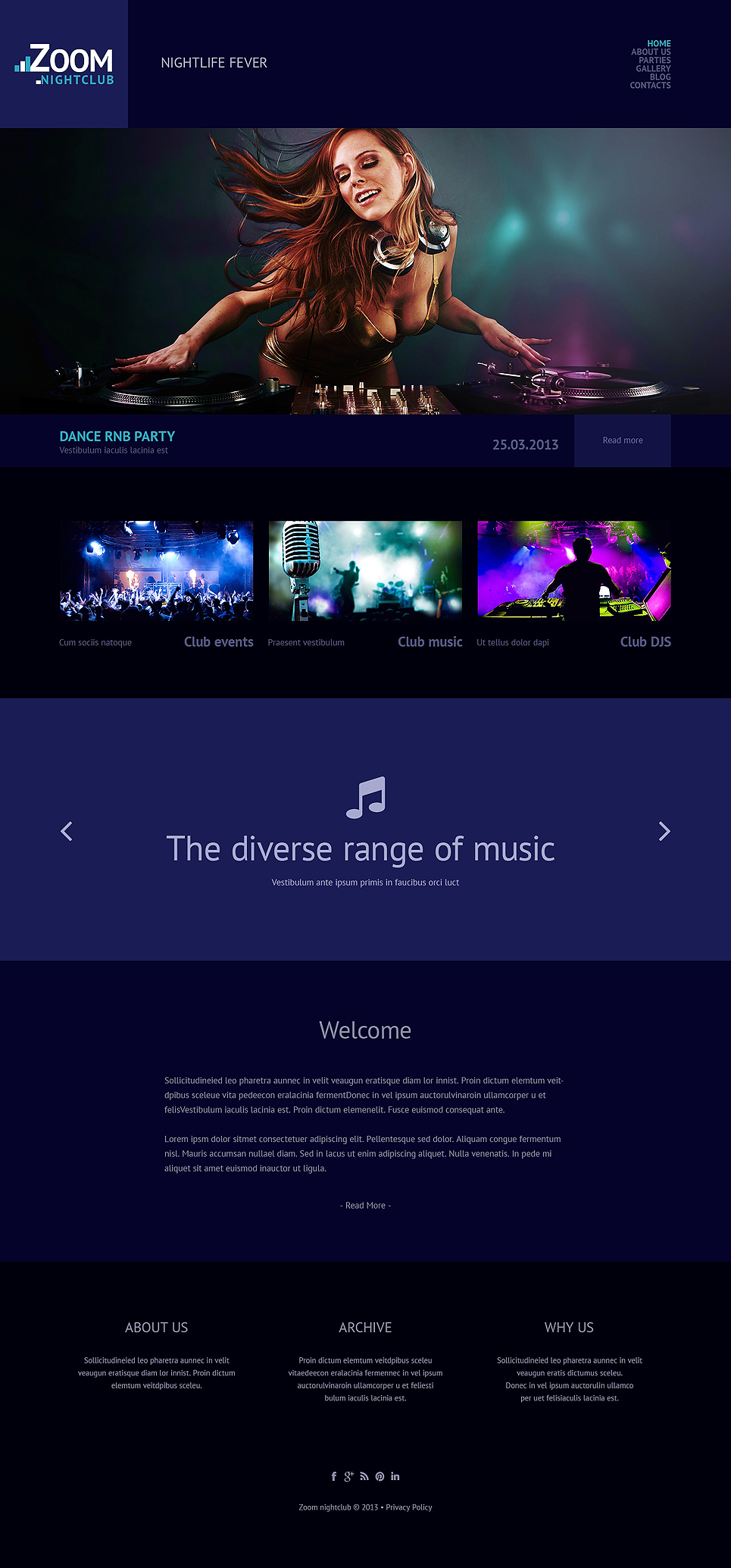 Night Club Responsive WordPress Theme