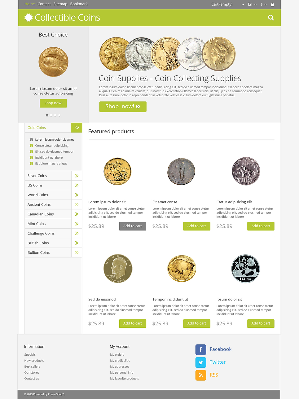 Coin-up Store (PrestaShop template) Item Picture
