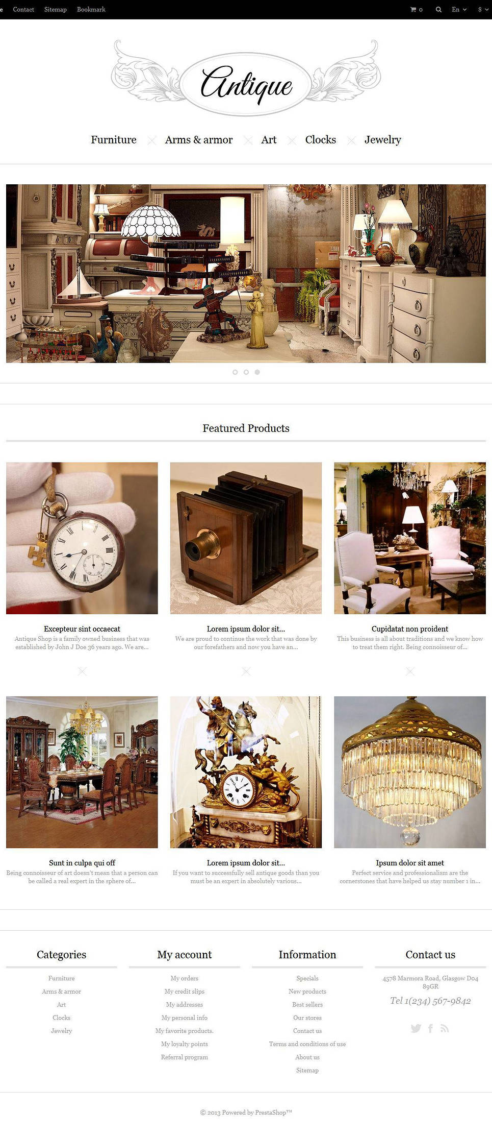 Responsive Antiques Store (template for PrestaShop) Item Picture