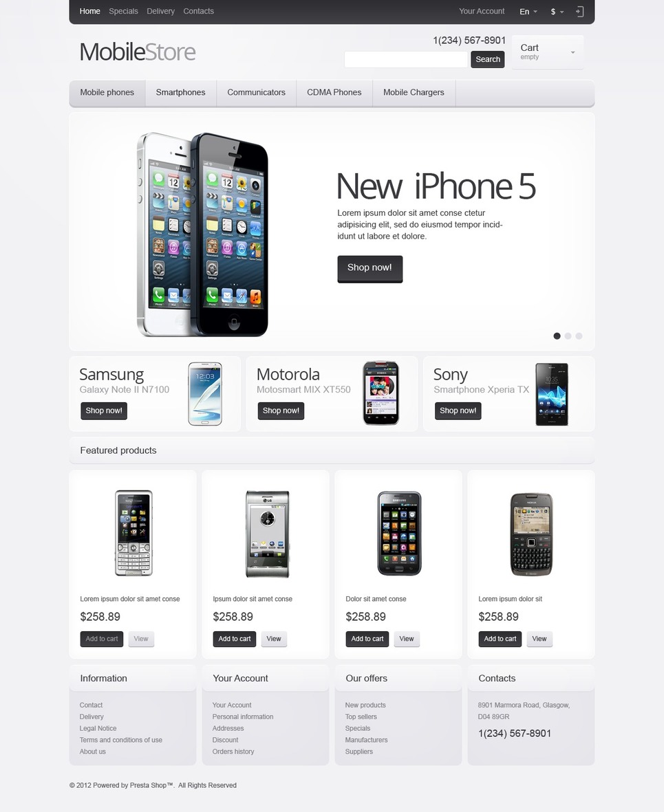 15+ Awesome Mobile Phone Store Website Templates (Mobile