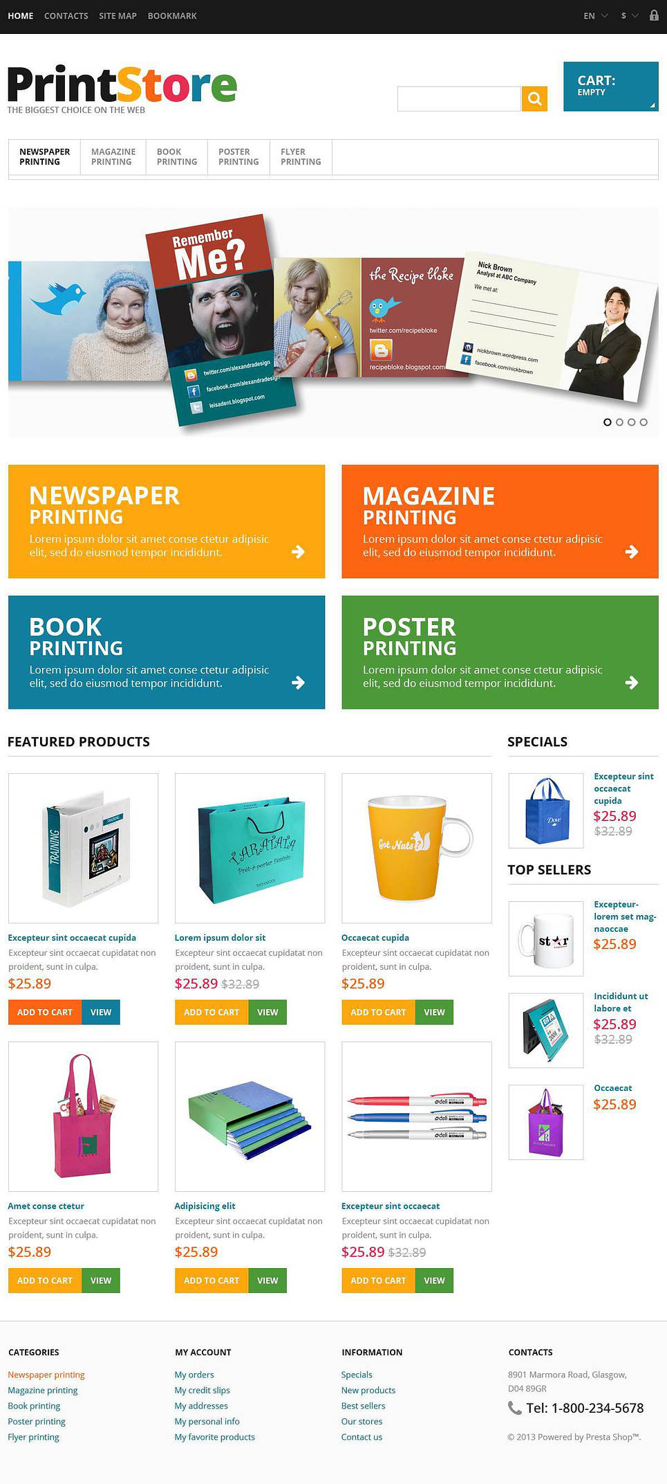 Responsive Print Store