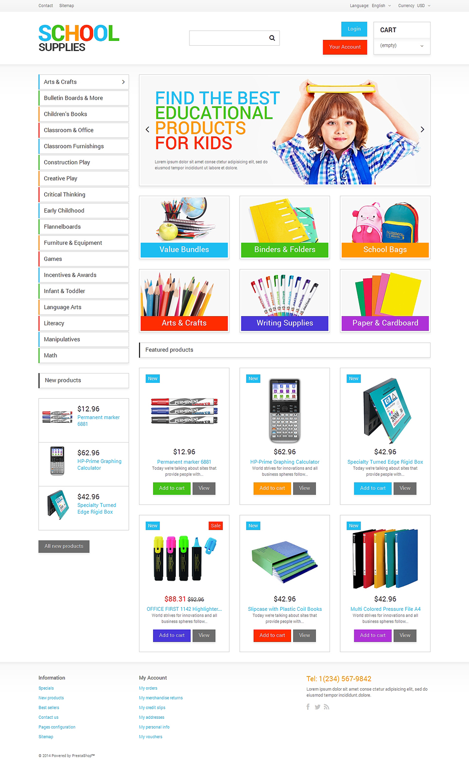 School Supplies PrestaShop Theme