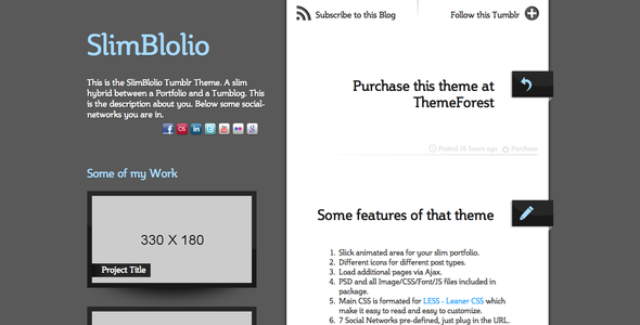 SlimBlolio Tumblr Theme