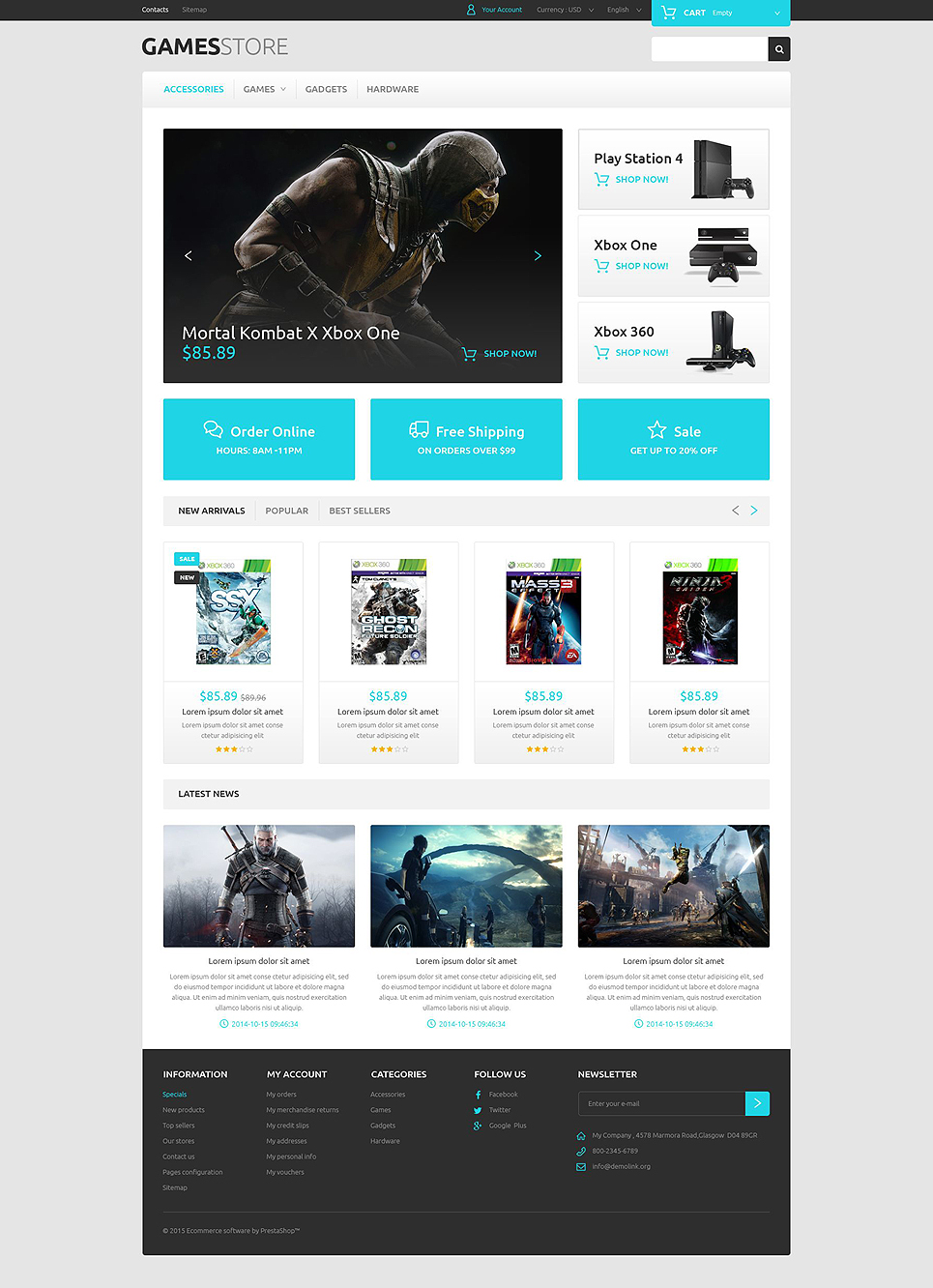 Game Store Website Templates