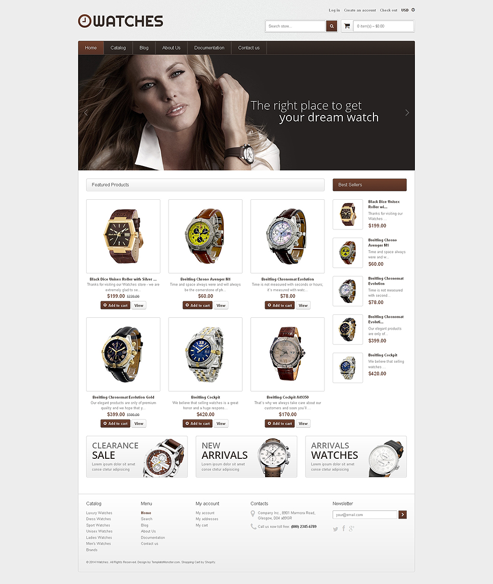 Watches Responsive Shopify Theme (jewelry and accessories Shopify theme) Item Picture