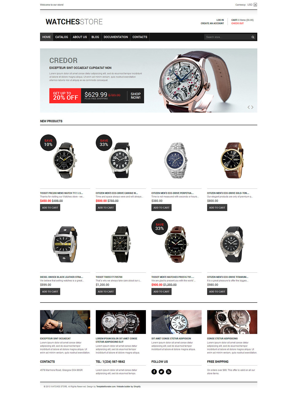 Watches Responsive Shopify Theme (jewelry and accessories Shopify theme) Item Picture