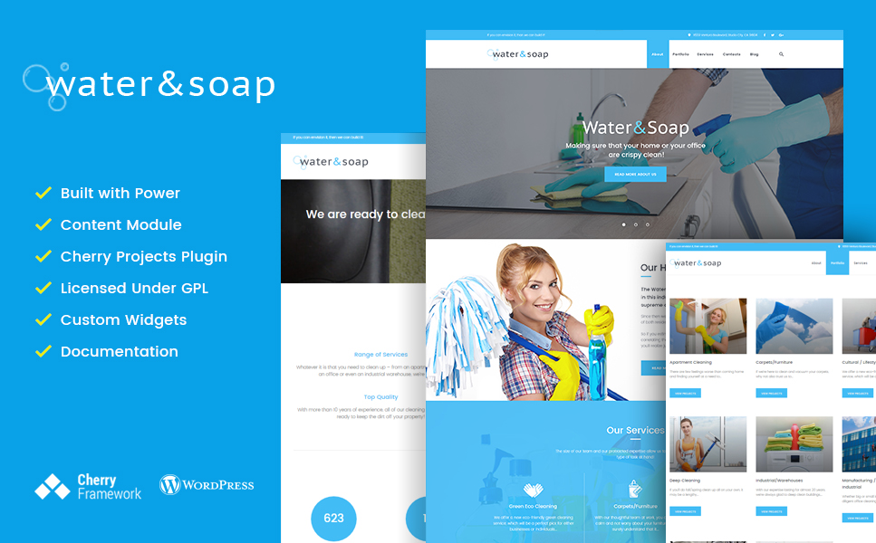 Water And Soap (maid service WordPress theme) Item Picture