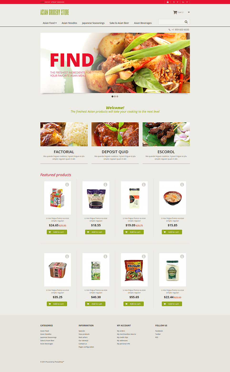 Asian Grocery Store (ecommerce theme for PrestaShop) Item Picture