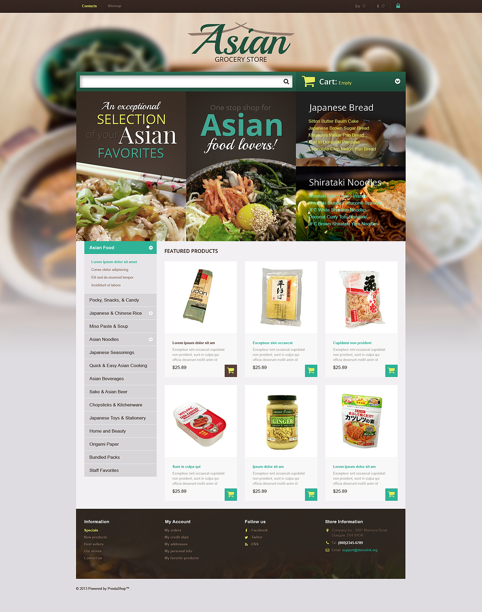 Asian Grocery Store (ecommerce theme for PrestaShop) Item Picture